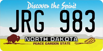 ND license plate JRG983