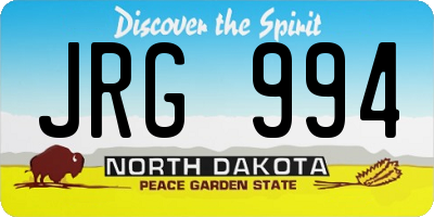ND license plate JRG994