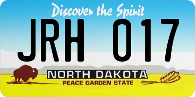ND license plate JRH017