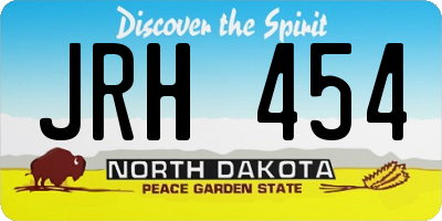 ND license plate JRH454