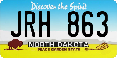 ND license plate JRH863