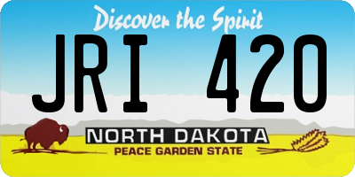 ND license plate JRI420