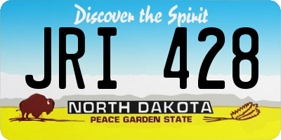ND license plate JRI428