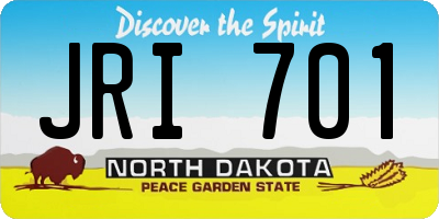 ND license plate JRI701