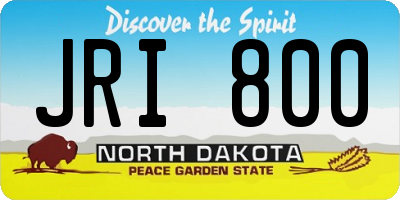 ND license plate JRI800