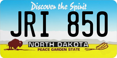 ND license plate JRI850