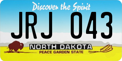 ND license plate JRJ043