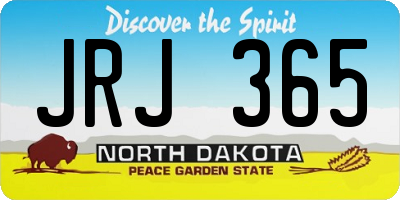 ND license plate JRJ365