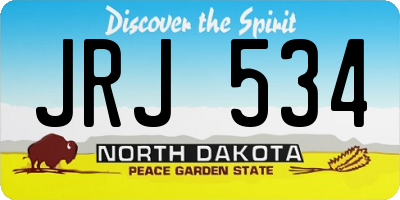 ND license plate JRJ534