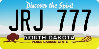 ND license plate JRJ777