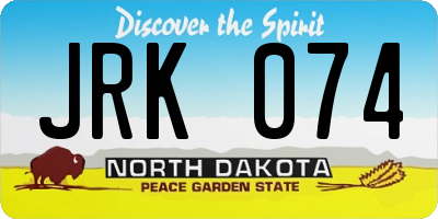 ND license plate JRK074