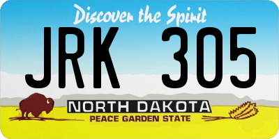 ND license plate JRK305