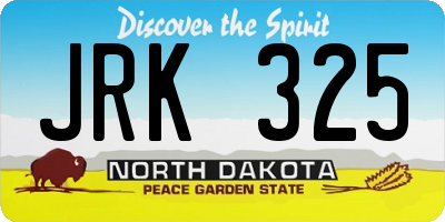 ND license plate JRK325