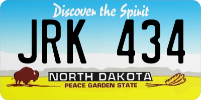 ND license plate JRK434