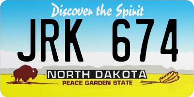 ND license plate JRK674