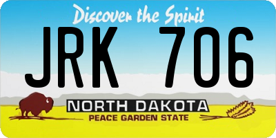 ND license plate JRK706
