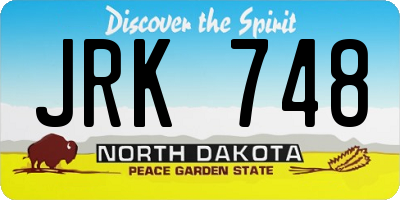 ND license plate JRK748