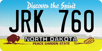 ND license plate JRK760