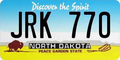 ND license plate JRK770