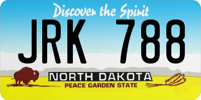 ND license plate JRK788