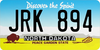 ND license plate JRK894