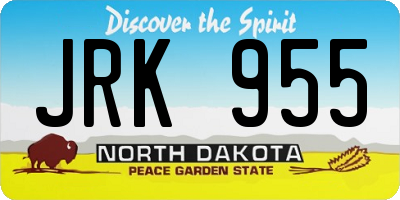 ND license plate JRK955
