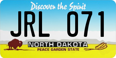 ND license plate JRL071