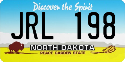 ND license plate JRL198