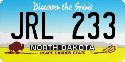 ND license plate JRL233