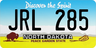 ND license plate JRL285