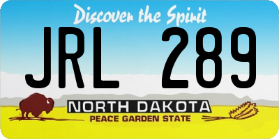 ND license plate JRL289