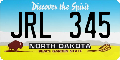 ND license plate JRL345