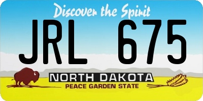 ND license plate JRL675