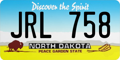 ND license plate JRL758
