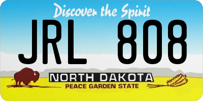 ND license plate JRL808