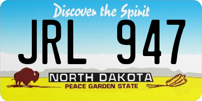 ND license plate JRL947