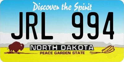 ND license plate JRL994