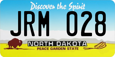ND license plate JRM028