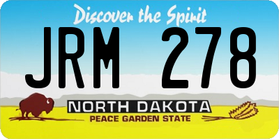 ND license plate JRM278