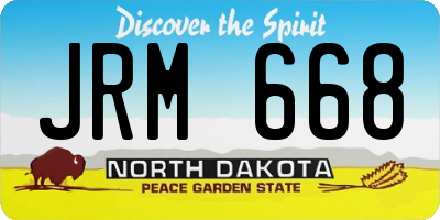ND license plate JRM668
