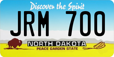 ND license plate JRM700