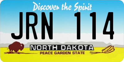 ND license plate JRN114