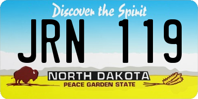 ND license plate JRN119