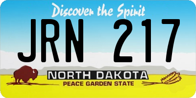 ND license plate JRN217