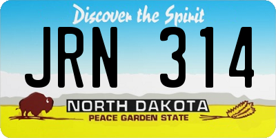 ND license plate JRN314
