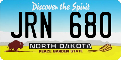 ND license plate JRN680