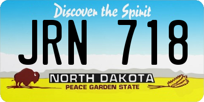 ND license plate JRN718