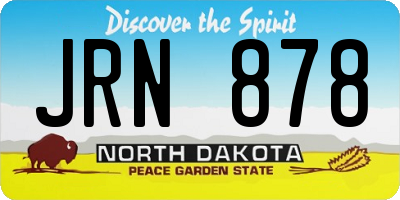 ND license plate JRN878