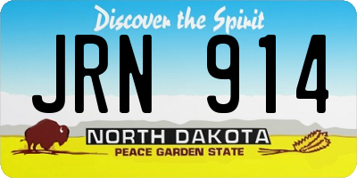 ND license plate JRN914