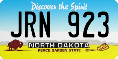 ND license plate JRN923